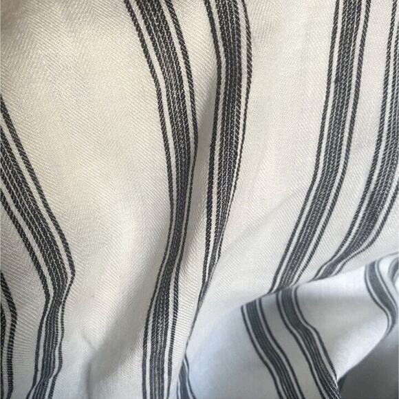 Reformation Linen Midi Length A line Dress Sz sm Stripes Back Tie Strapless - Picture 5 of 10